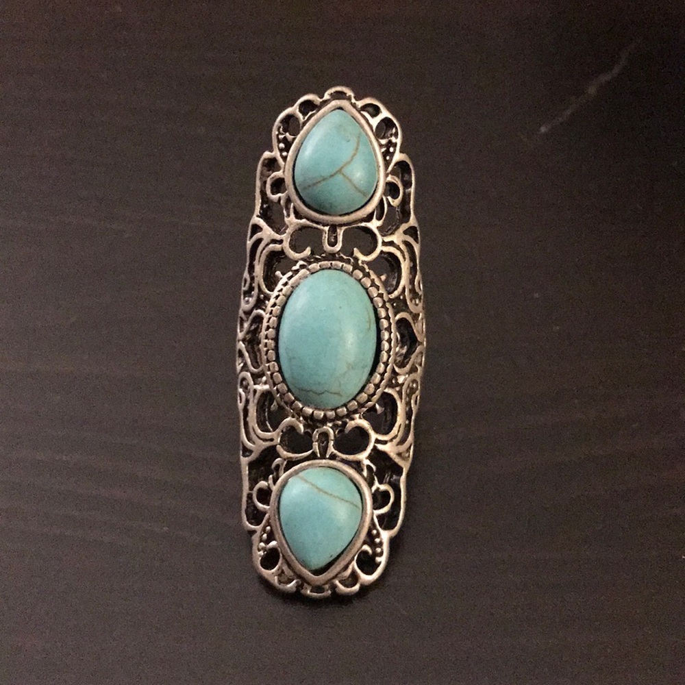 Turquoise three gemstone ring!